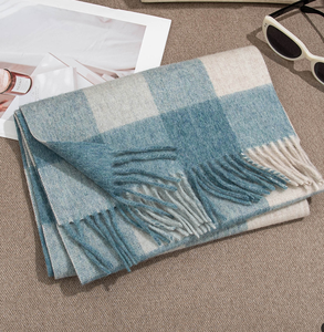 24 New Wool Scarf Feel Cashmere Ladies High-grade Tassel Thickened Neck Warm Plaid Versatile Shawl - Product Image 1