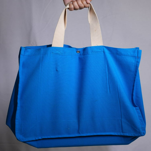 Custom Logo Printed Reusable Organic Cotton Tote <b>Bag</b> Button Zipper Closure Eco-Friendly Fashion Shopping <b>Bag</b> for Promotional Use - Product Image 1