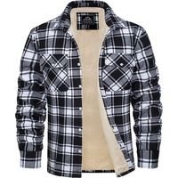 Vestes à carreaux personnalisées, manteaux d'hiver à manches longues en coton pour hommes, chemises décontractées coupe-vent