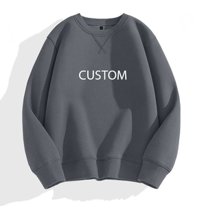 Pull-over molletonné pour homme de haute qualité, coupe carrée, col ras du cou, logo personnalisé, 340g, 100% coton, respirant, écologique, hiver, épaules tombantes - Product Image 1