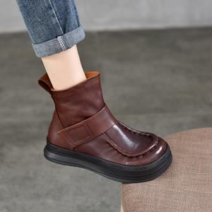 Bottes de randonnée en cuir modernes pour femmes, confortables pour le trekking en extérieur, bottes d'équitation classiques en cuir pour femmes - Product Image 2