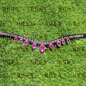 Brida ecuestre de carreras con logotipo personalizado, suministro al por mayor, los mejores precios, bandas para cejas de caballo occidentales, caballo de PVC de cuero con cuentas de piedra - Product Image 6