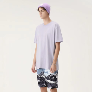 Camiseta personalizada 100% algodón Unisex de alta calidad 220gsm Camiseta holgada Lisa para imprimir camiseta para hombres - Product Image 2