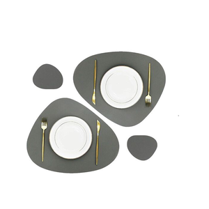 Napperon en cuir pour cuisine et salle à manger en cuir sous-verres en pierre napperon en cuir carré et échantillon gratuit de produit Offre Spéciale - Product Image 4