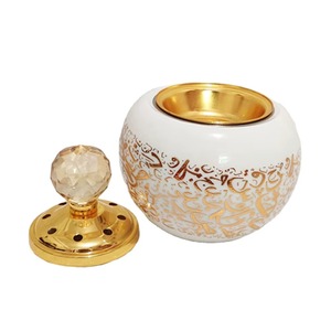 Quemador de incienso de Metal y cerámica portátil de Oriente Medio árabe de último diseño Bakhoor quemador de incienso Bukhoor personalizado de India - Product Image 3