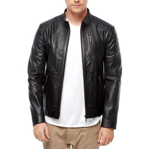 Veste d'hiver en cuir pour hommes à la mode Style motard très demandé sur mesure Vestes en cuir pour hommes OEM personnalisés - Product Image 3