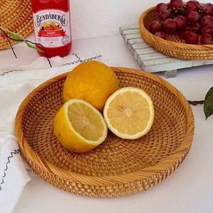 Petit panier en rotin tressé de haute qualité, panier à pain et à fruits, conteneur peu profond en fibres naturelles - Product Image 3