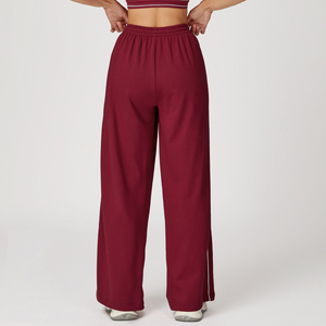 Pantalones acampanados atléticos de ajuste holgado para mujer con bolsillos de cierre de cintura elástica - Product Image 2