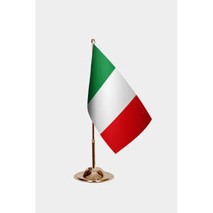 Drapeaux de bureau imprimés numériquement, fabriqués en Italie, avec mât en aluminium pour une décoration élégante - Product Image 2