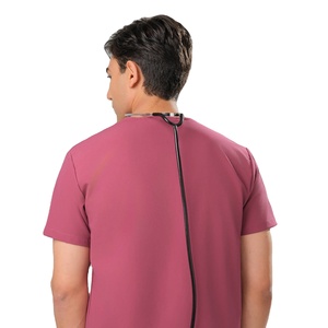 Haut de blouse médicale léger pour hommes, uniforme médical à manches courtes, tenue professionnelle pour clinique, fournisseur OEM sous marque privée - Product Image 5