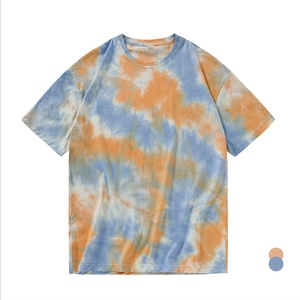 Holesale-camisetas multicolores de cuello redondo para hombre, ropa informal de hip hop de dos tonos, 100% algodón - Product Image 4