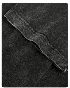 T-shirt rétro délavé à l'acide T-shirt en coton surdimensionné pour homme avec logo personnalisé Streetwear Fashion Short Sleeve Casual Outfit - Product Image 4