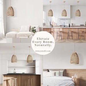 Lámpara colgante de ratán de encaje laberinto Premium, lámpara de techo bohemio de ratán tejida a mano para decoración natural elegante y artística para el hogar - Product Image 4