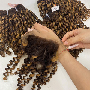 <b>Pixie</b> Curly Piano Color Super Double Drawn Transparent Lace Vietnamese Human Hair - Product Image 6
