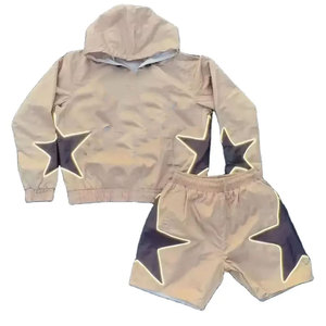 Conjunto de pantalones cortos de talla grande a precio de venta al por mayor, chándales de moda para hombre, Chaqueta corta, chándal, chaqueta cortavientos para hombre - Product Image 6