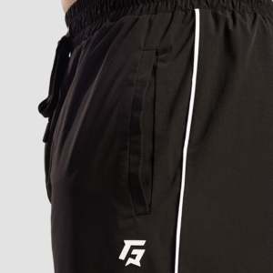 Pantalon décontracté pour homme avec poches flexibles en noir, taille XL, saison hiver/printemps, coupe ajustée en coton tissé avec plis, logo sur la taille - Product Image 5