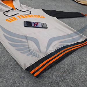 Sweat-shirt unisexe style universitaire San Francisco gris et noir, uni, broderie frontale, logo personnalisé, service OEM - Product Image 5