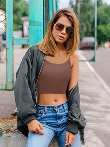 Débardeur en tricot pour femme, uni, doux, extensible, côtelé, basique, pour un usage quotidien décontracté, style tendance, vente en gros - Product Image 3