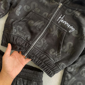 ชุดวอร์มผ้าคอตตอนพิมพ์ลายเทอร์รี่แบบรูดซิปใส่เล่นครอปได้ทั้งฮิปฮอปสตรีทแวร์ผ้าคอตตอนพิมพ์ลายโลโก้ออกแบบได้ตามต้องการ - Product Image 2