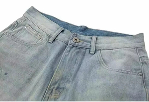 Design de broderie Streetwear personnalisé Shorts en jean épais 100% coton délavés à l'acide et délavés pour hommes - Product Image 5