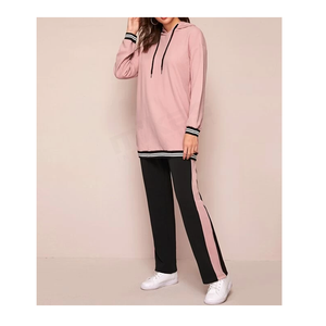 Ensemble de 2 pièces pour femmes, Sweat-shirt à capuche élégant, survêtement grande taille pour dames, nouvelle collection automne - Product Image 1