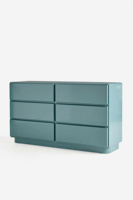 Meilleur choix Commode laquée haute brillance Bleu vert Moderne Luxe Fait main Tiroirs de rangement en laque Design minimaliste moderne