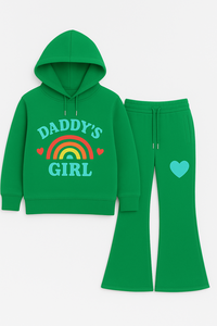 Conjunto Deportivo Infantil de Invierno con Capucha, 100% Algodón Orgánico, Pantalones Deportivos Acampanados con Cordones, Secado Rápido y Transpirable - Product Image 3