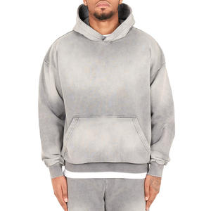 Por encargo nuevo diseño sólido con capucha Sun Faded ácido lavado ligero sudaderas con capucha de los hombres con logotipo personalizado al por mayor - Product Image 1