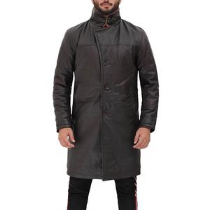 Manteau en cuir de haute qualité pour homme avec logo brodé personnalisé, respirant et à séchage rapide, fermeture à boutons en corne, fabriqué au Pakistan - Product Image 5