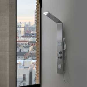 <b>Brushed</b> Steel Hydromassage Shower Panel with Overhead Shower Bathroom Sets Product - Product Image 2