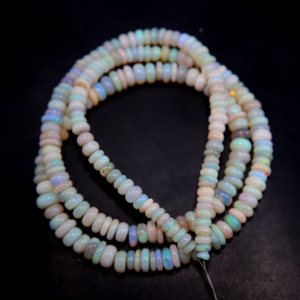 Natural Australian Opal Smooth Roundel Shape Beads Natural Multi Fire Opal Beads Australian Opal Gemstones Beads 3X6MM 19''Inch - Product Image 2