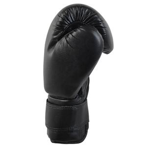 Guantes de boxeo profesionales con logotipo personalizado Cuero sintético negro con color de tiempo Origen de peso ODM - Product Image 2