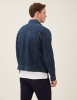 Veste en jean bleu nouveau style pour homme avec badges à motifs de lettres, col montant, vêtements d'extérieur et manteaux d'hiver