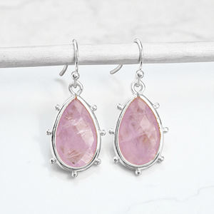 Pendientes colgantes de gota de amatista ligera facetada de Plata de Ley 925 para OCASIÓN DE BODA DE FÁBRICA personalizada, moissanita a granel caliente - Product Image 5