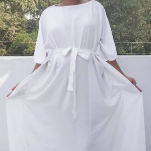 Robe décontractée d'été pour femmes et jeunes filles, en pur coton, longueur genou, col en V, manches longues, imprimé floral, style indien tendance, avec boutons, idéale pour le bureau - Product Image 1