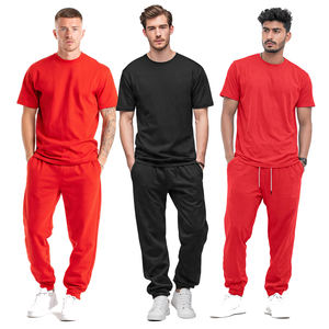 Ensemble de t-shirts d'été à manches courtes pour hommes 100% coton Polyester Tee Shirt Spring Trouser Set Gym TShirt Tracksuits Men's - Product Image 1