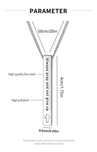 Collana con Ciondolo a Croce Cristiana in Acciaio Inossidabile ARNAN, Gioiello Ispirazionale con Finitura Lucida per Donne e Uomini - Product Image 4