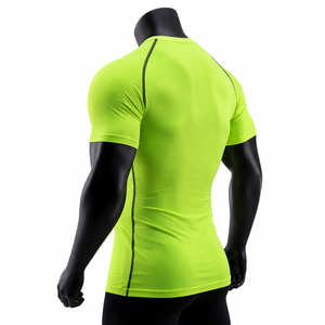 Camiseta de compresión para hombre, de secado rápido, transpirable, para gimnasio, fitness, camiseta ajustada, ropa deportiva para correr, ropa deportiva de alta visibilidad - Product Image 6