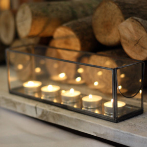 Portavelas de Cristal con Borde de Metal Negro de Lujo, para Decoración de Bodas, Mesa de Comedor y Hogar - Product Image 4