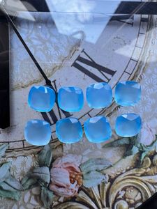 Piedra Preciosa de Ónice Azul Tallada en Cojín Facetado de 8 mm, Natural, con Brillo Fino, Suelta, con Peso Personalizable para Joyería y Decoración - Product Image 5