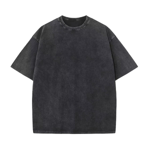 Fabrication OEM de haute qualité 340GSM T-shirt en coton pour hommes lavé à l'acide sur une taille multicolore pour hommes - Product Image 6
