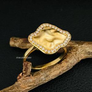 Bague de montagne STAR JEWELRY pour femme en or massif 14 carats avec diamant naturel, sertie de griffes, design de luxe chrétien pour les amateurs de trekking - Product Image 2