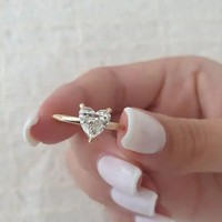 Bague en argent sterling 925 en forme de cœur pour femme, bijoux de créateur personnalisés pour la Saint-Valentin, fiançailles, mariage, zircone cubique
