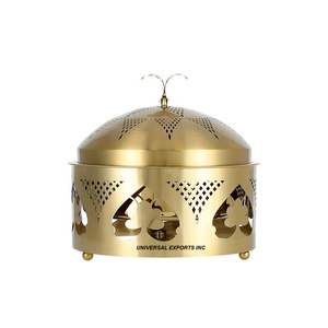 Stainless Steel Hammered Hotpot Double Wall Handmade Tabletop Casserole Superior Quality fancy metal <b>Food</b> <b>Warmer</b> - Product Image 2