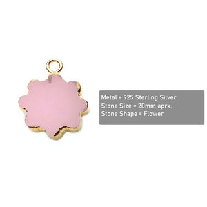 จี้พลอยแบนรูปดอกไม้สีเงิน925แบบทำมือจี้เครื่องประดับ - Product Image 4