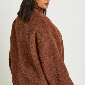 Sweat-shirt pour femmes de haute qualité avec col zippé quart et ourlet côtelé, manches longues / Prix d'usine pour les acheteurs, décontracté - Product Image 5