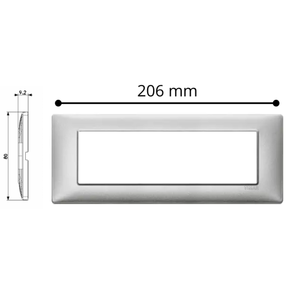 Vimar Plate in metallo Plana 7 moduli in argento metallico piastra 14657.71 - Product Image 2