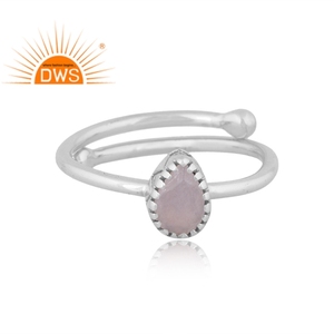 Fabricant de bijoux sur mesure, anneaux empilables en argent sterling fin, pierre de lune arc-en-ciel naturelle, best-seller. - Product Image 2