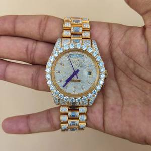 Lujo 41mm Moissanite Iced Watch Glass Movimiento mecánico automático Accesorio de negocios de alta calidad con personalizado - Product Image 4