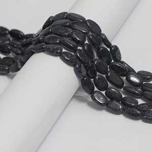 Cuentas Sueltas Ovaladas de Piedra Arenisca Dorada Azul de la Mejor Calidad al por Mayor, 8x5mm, para Fabricación de Joyería DIY, Beadsnfashion SP-2109 - Product Image 3